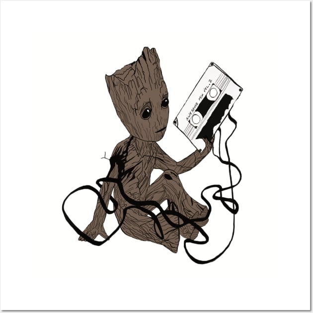 Groot Galaxy Remix Wall Art by Sandman